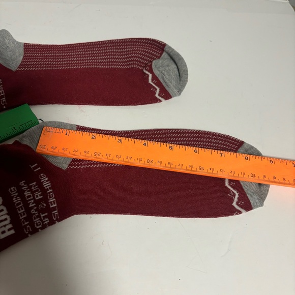 Xmas Socks Rudolph WANTED FOR RUNNING OVER G’MA NWOT - Picture 7 of 10